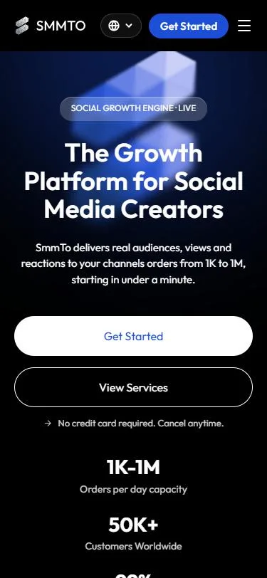 SMMTO، صفحه‌ی اصلی موبایل